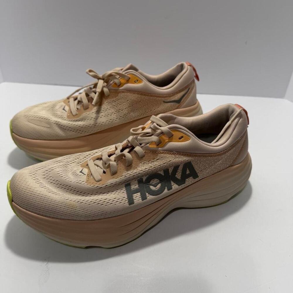 Hoka Bondi 8 Womens 9B 1127952-CMV Shifting Sand Vanilla Cream Running Shoes